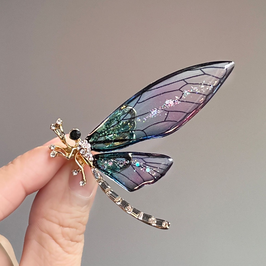 Ghim Cài Áo Hình Chuồn Chuồn Màu Gradient Thời Trang