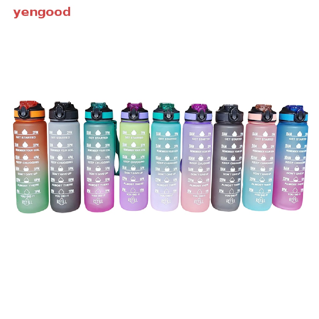 Bình Nước Thể Thao Bằng Nhựa Màu Sắc Gradient Dung Tích Lớn 1000ML