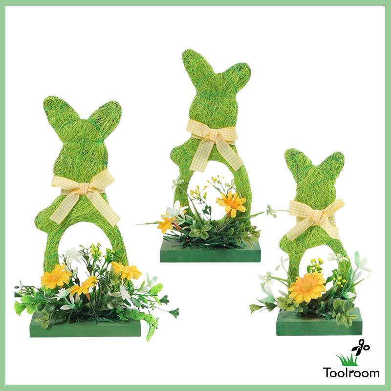 Set 3 Phụ Kiện Treo Trang Trí Bằng Gỗ Hình Thỏ Phục Sinh