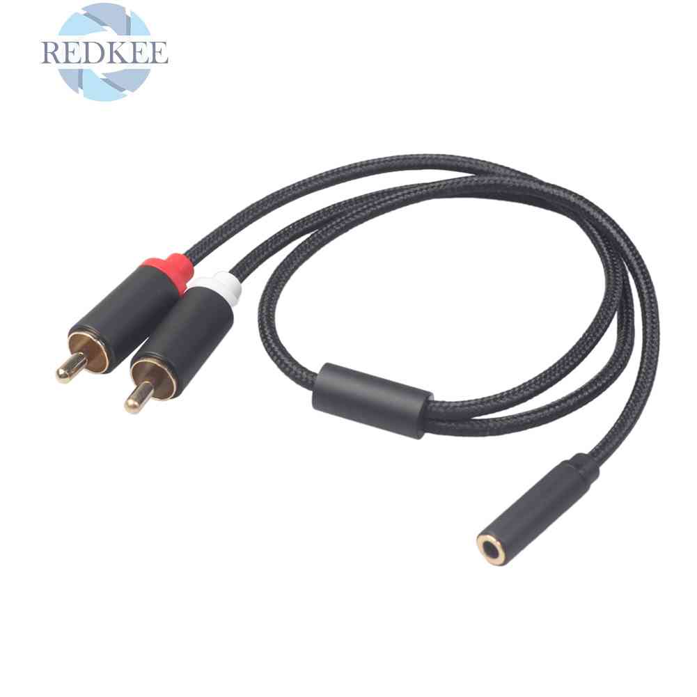 Dây Cáp Âm Thanh 0.4m RCA 2 RCA Đầu Đực Sang Đầu Cái 3.5mm
