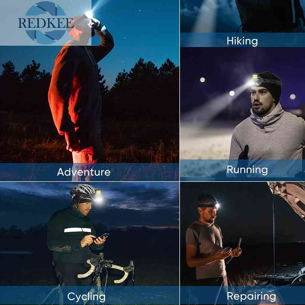 Đèn LED COB Cổng Sạc USB Kẹp Mũ Lưỡi Trai Có Thể Điều Chỉnh Cho Hoạt Động Ngoà