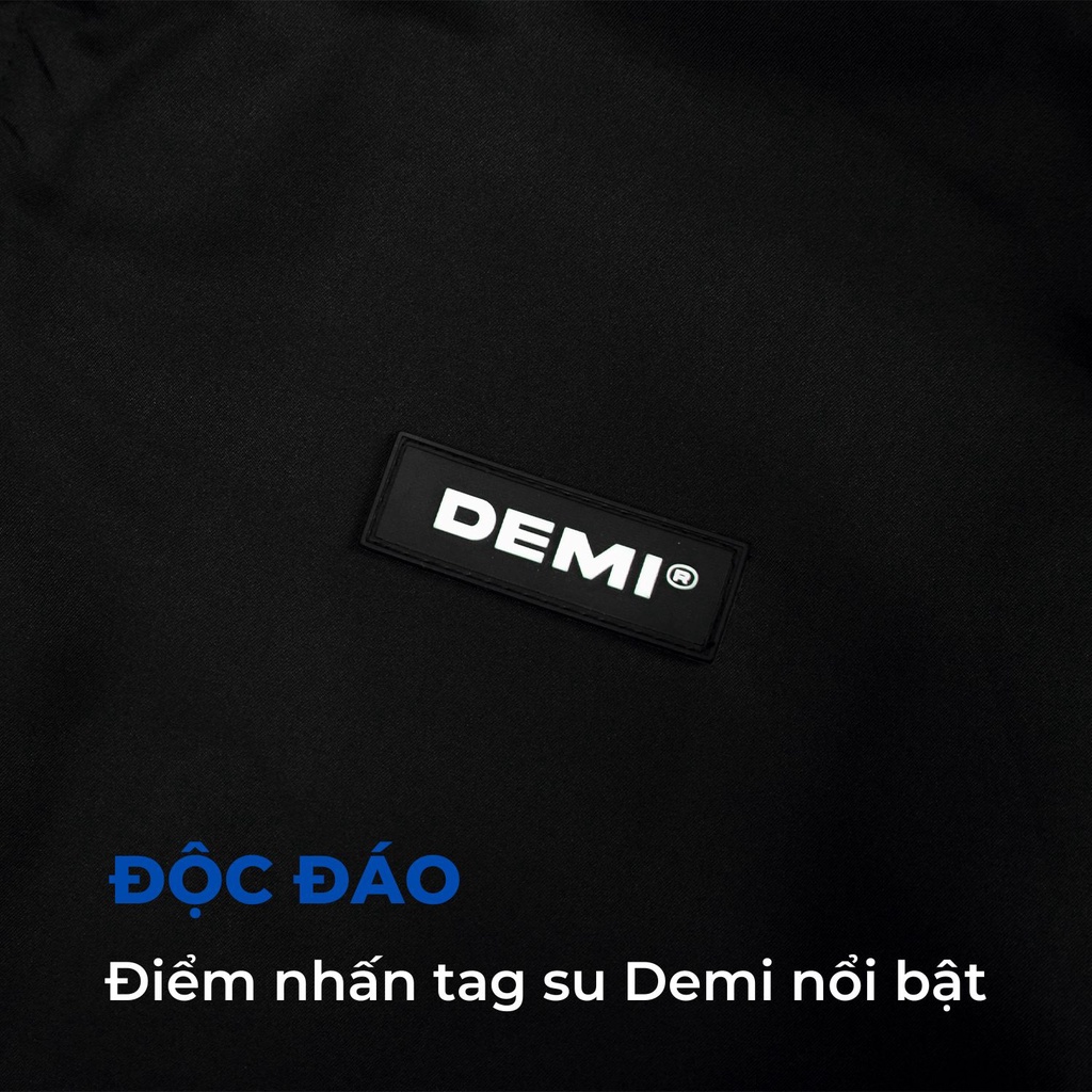 Áo khoác dù nam nữ form rộng, thiết kế basic màu đen cổ trụ, có mũ local brand DEMI | DE-AK56, DE-AK60