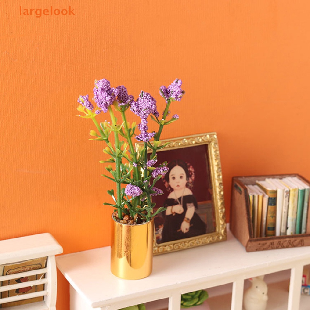 Chậu Hoa Tím Tỷ Lệ 1: 12 Dùng Trang Trí Nhà Búp Bê / Tiểu Cảnh