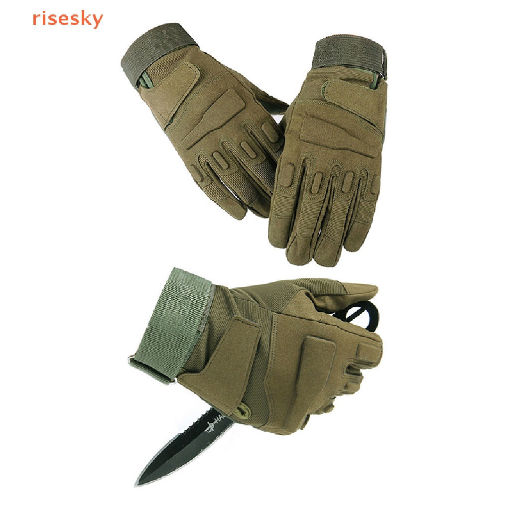 [risesky] Găng Tay Chiến Thuật Bảo Vệ Ngón Tay Toàn Diện Chống Trượt Dùng Để Luyện Tập Quân Đội / Leo Núi /