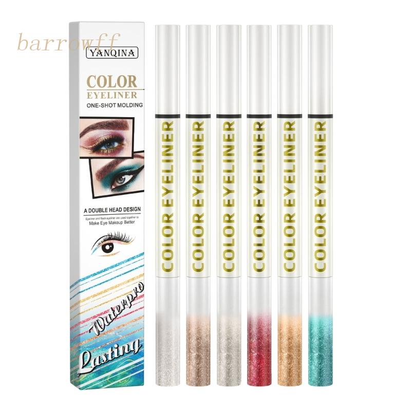 1 Bút Kẻ Mắt Dạng Lỏng Ánh Nhũ Lấp Lánh Hai Màu Sắc Thời Trang