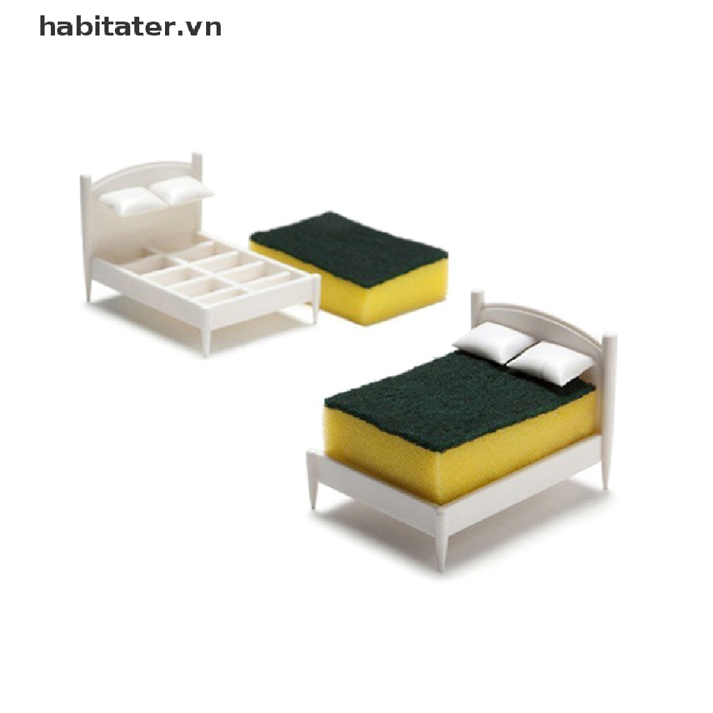 Giá Đựng Mút Rửa Chén Ráo Nước Bằng ABS Hình Giường Sáng Tạo Cho Nhà Bếp VN