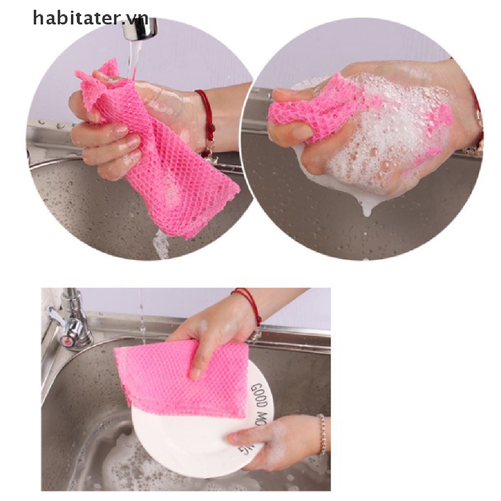 Set 2 Khăn Lưới Giặt Chén Đĩa Đa Năng Tiện Dụng