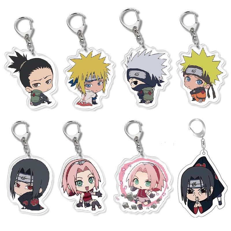 Móc Khóa Mặt acrylic In Hình sasuke itachi kakashi Sưu Tầm Lưu Niệm naruto