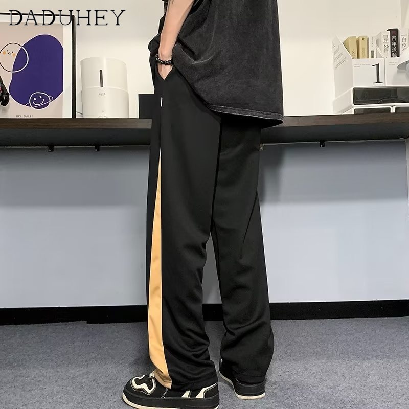 DaDuHey Men's 2023 New Korean Style Trendy Loose Casual Pants Jogger Pants Summer Thin Draping Versatile Sports Pants