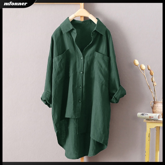 Áo Sơ Mi Dài Tay Màu Sắc Đơn Giản Thời Trang Cho Nữ