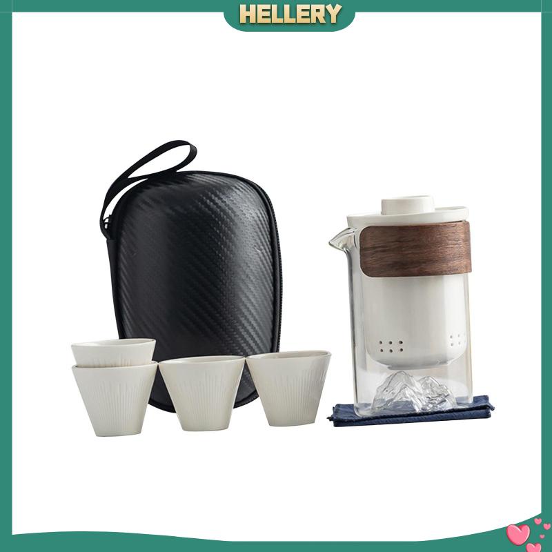 Bộ Ấm Chén Trà Kèm Hộp Đựng Nhỏ Gọn Cho Tiệc Trà Gia Đình