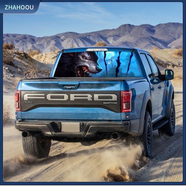 ☃Nhà Cửa☃ Miếng Dán Trang Trí Kính Chắn Gió Xe Hơi In Hình Angry Wolf Độc Đáo