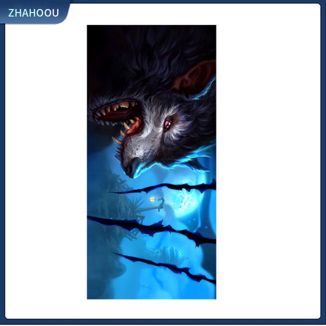 ☃Nhà Cửa☃ Miếng Dán Trang Trí Kính Chắn Gió Xe Hơi In Hình Angry Wolf Độc Đáo