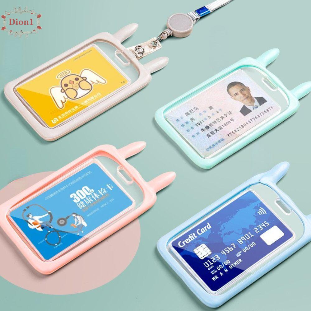 Ốp Điện Thoại Trong Suốt Chống Nước Có Ngăn Đựng Thẻ Tín Dụng Tai Thỏ DION1