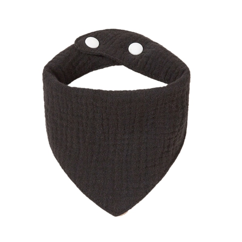 Yếm Ăn Bằng Vải Cotton Dày Màu Trơn Dành Cho Bé Sơ Sinh