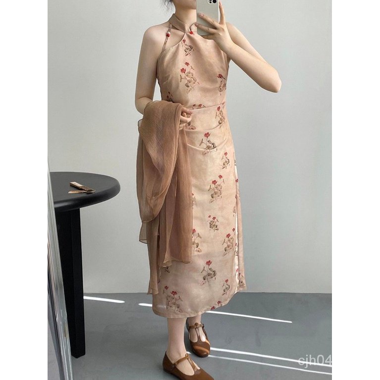 Đầm Sườn Xám Cách Tân Dáng Dài Phong Cách Trung Hoa Thời Trang Mùa Hè Hàng Mới Dành Cho Bạn Nữ