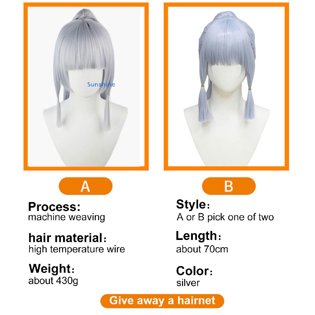Tóc Giả Bằng Sợi Tổng Hợp Hóa Trang Nhân Vật Kamizato Ayaka