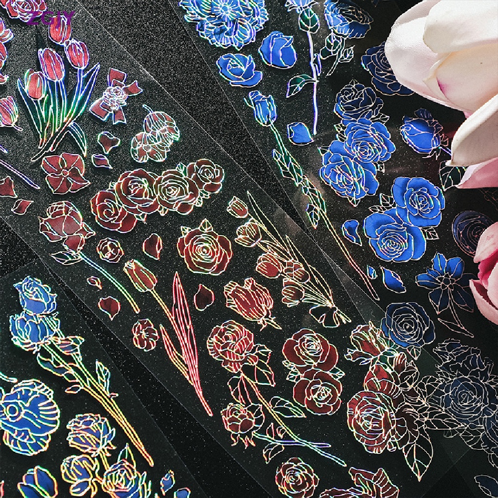 Bộ 3 Miếng Dán Hình Hoa Trang Trí Phong Cách Vintage Mới