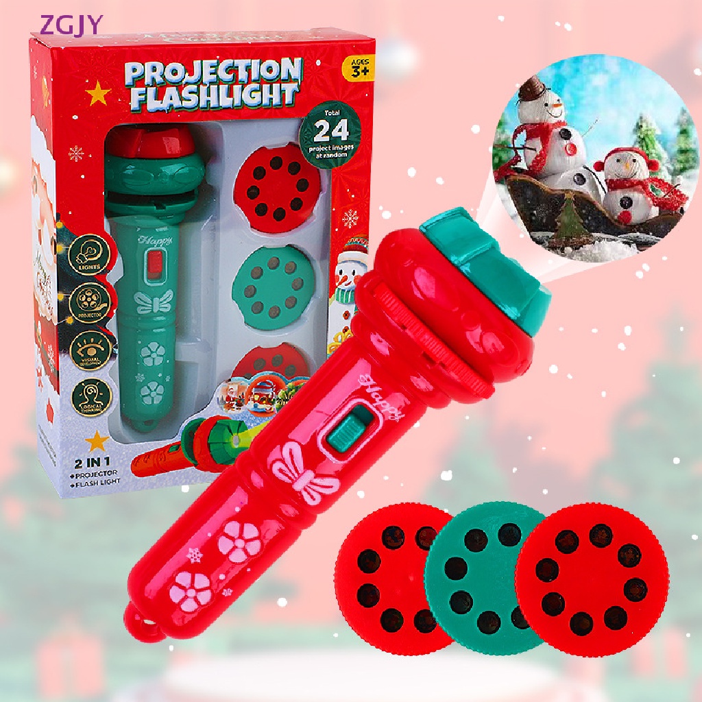 1 Bộ Đèn Pin Chiếu Hoạt Hình Giáng Sinh Phát Sáng Đa Năng Kích Thước Nhỏ Gọn Trang Trí Giáng Sinh Giáo Dục Sớm Cho Trẻ Em Mới