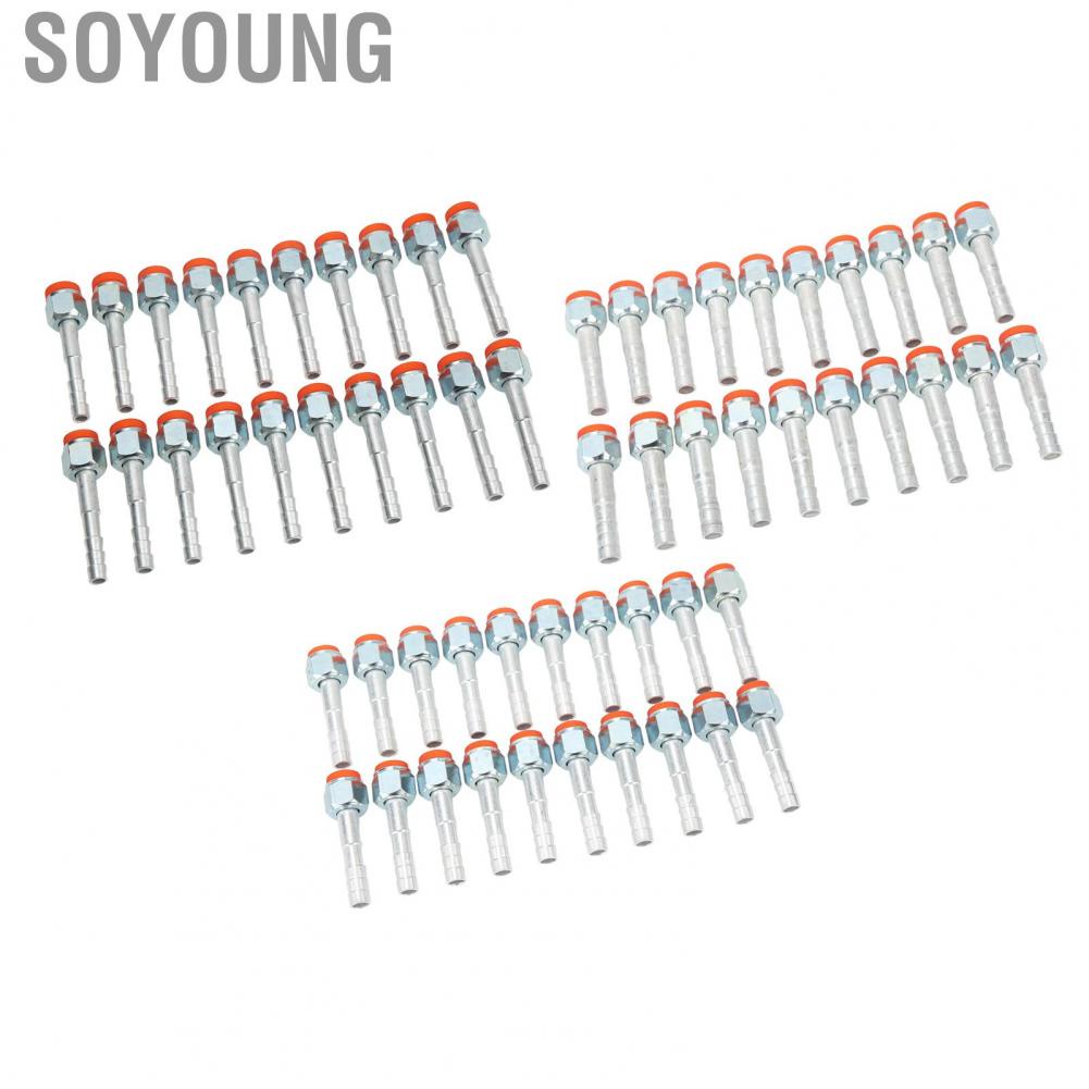 Soyoung Refrigerant Hose Barb Connector  Rugged Structure 20PCS High Strength Rustproof AC Fitting for Engineering Vehicles Cars