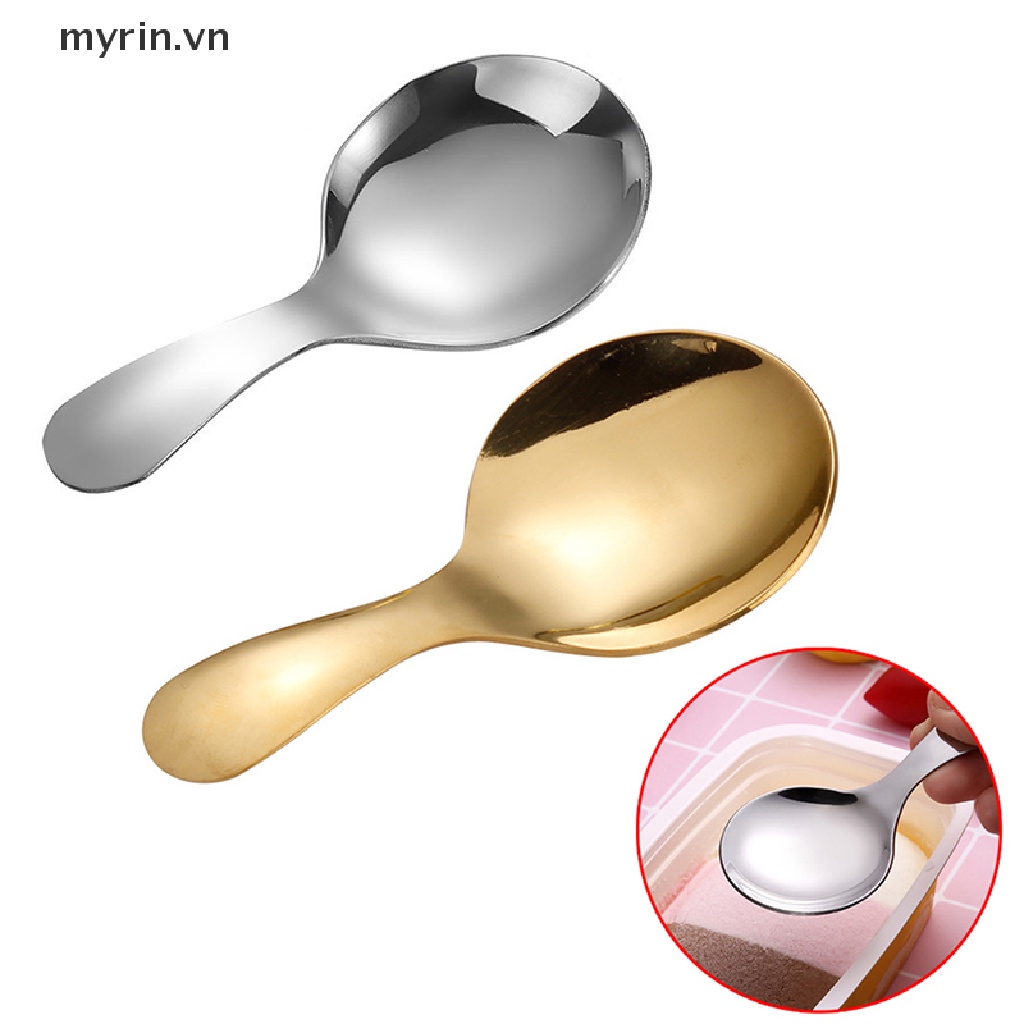 Muỗng Cà Phê Tay Cầm Ngắn Bằng Thép Không Gỉ Dễ Thương