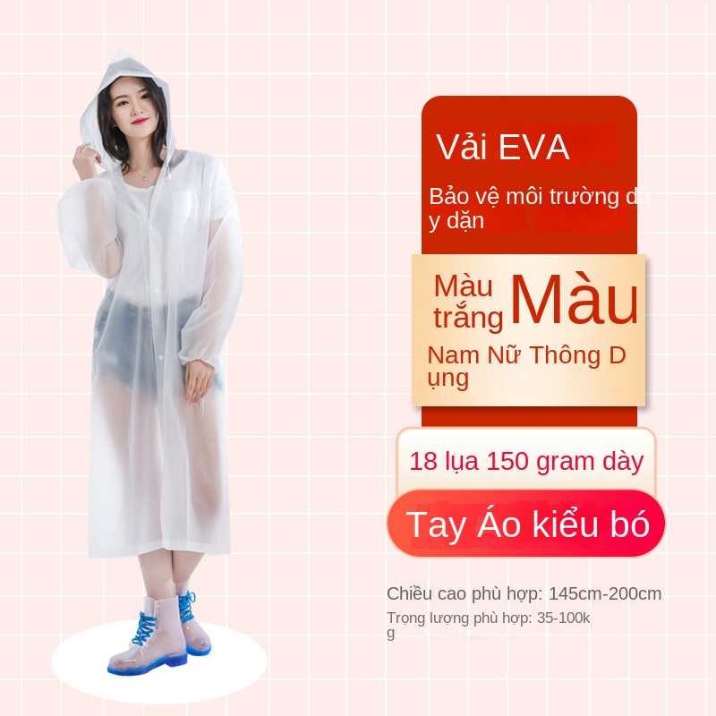 Áo Mưa Trong Suốt Không Có Thể Tháo Rời Dành Cho Người Lớn Và Trẻ Em