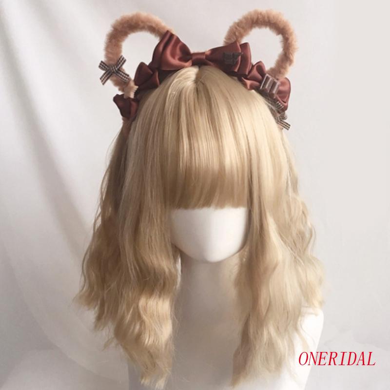 Băng Đô Tai Mèo Đính Lông Xù Phong Cách Lolita Đáng Yêu