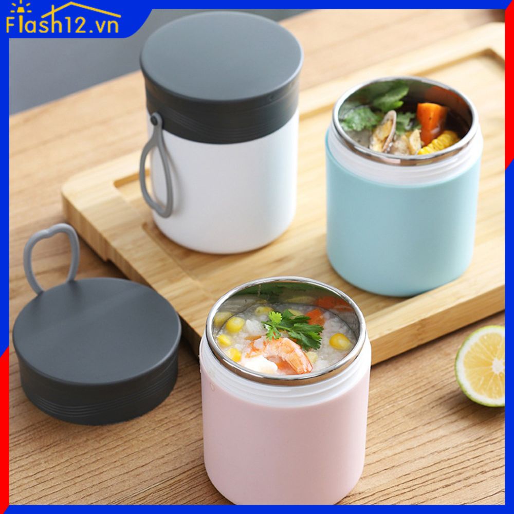 Cốc Ăn Sáng Bằng Thép Không Gỉ Hộp Đựng Súp Hộp Cơm Trưa Nhỏ Thùng Giữ Nhiệt Cốc Đựng Súp Bình Đựng Cháo Cầm Tay Cho Nhân Viên Văn Phòng Có Nắp Đậy Bát Súp Kín Flash12 _ VN