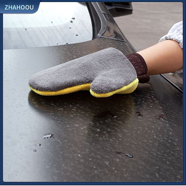 ☃Phụ Kiện Trang Trí Nhà Cửa Kiểu Dáng Dễ Thương Xinh Xắn☃ Găng Tay Lông Cừu San Hô Hai Mặt Dày Dặn Dùng Để Lau Chùi Vệ Sinh Xe Hơi