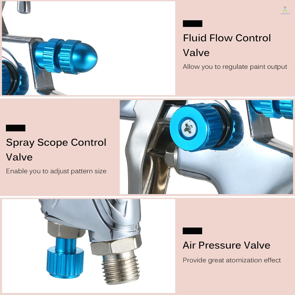 Spray  Gravity Feed Paint Sprayer with 600ml Cup 1.4mm Nozzle for Wall/Furniture/Fence/Cabinet/Table/Chair Spraying and Cleaning