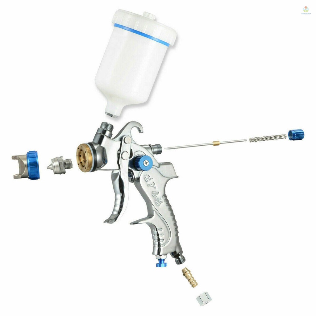 Bộ Dụng Cụ Phun Sơn Xe Hơi 600CC Cup HVLP Điều Chỉnh Trọng Lực Với 3 Vòi Phun