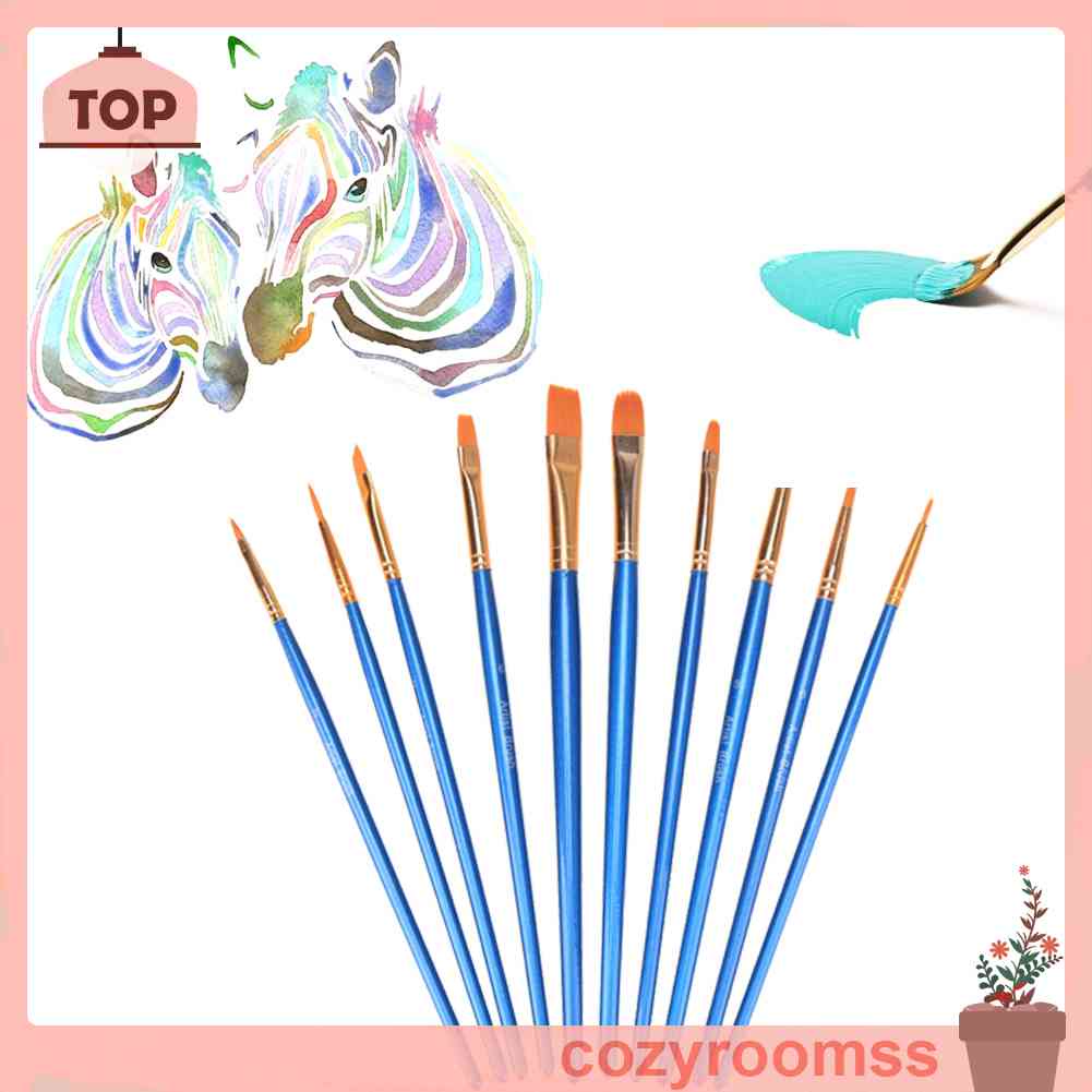 Set 10 Cọ Vẽ Màu Nước Chuyên Nghiệp