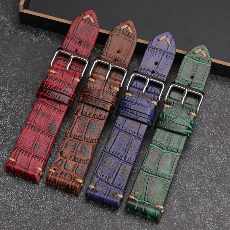 Dây Đeo Đồng Hồ Bằng Da Bò Thật Siêu Mỏng 18 20 22MM Cho DW Seiko
