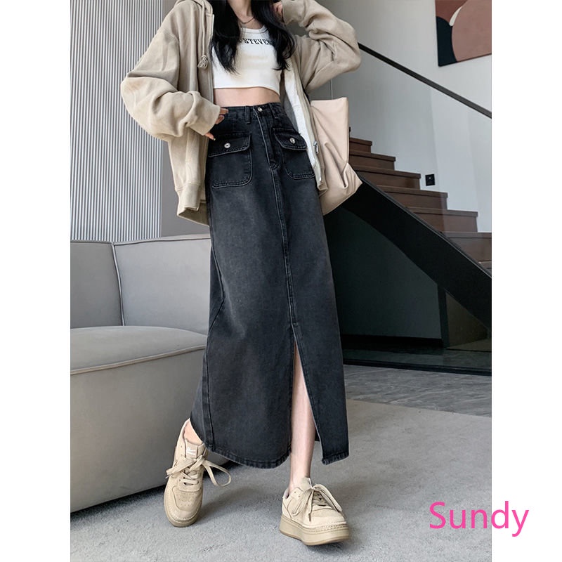 Chân váy jean Chữ A Lưng Cao Thời Trang Mùa Hè Dành Cho Nữ