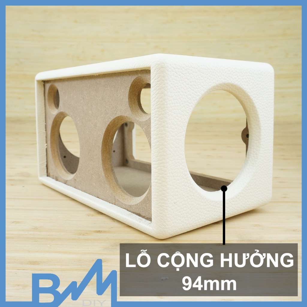Box loa bọc da hoàn thiện 260x150x160mm ghép loa 3inch cộng hưởng dáng acton
