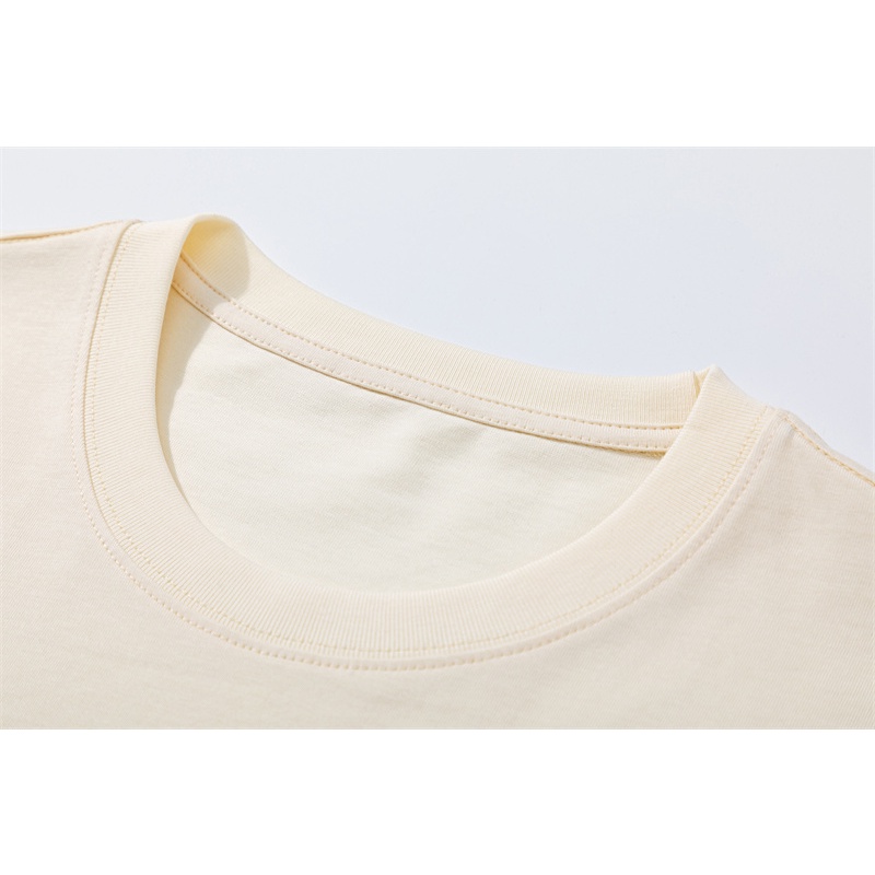 Áo Thun Tay Ngắn GU88CC &amp; - Vải cotton Hai Sợi Thời Trang Phong Cách Châu Âu Cho Nam Và Nữ