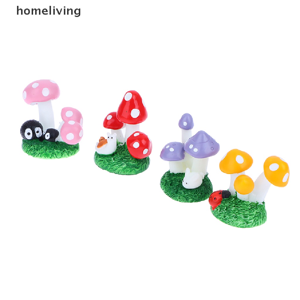 Đồ trang trí Nấm Hoạt Hình Mini Bằng Nhựa Resin Trang Trí Tiểu Cảnh