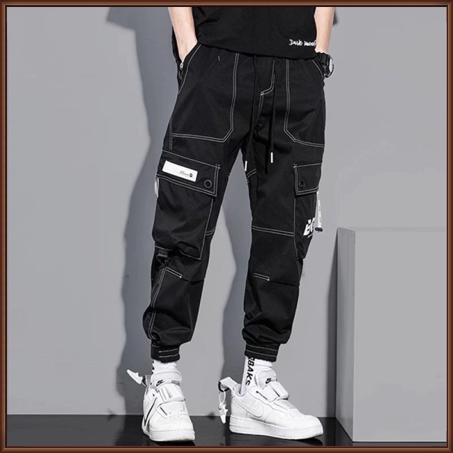 Quần Dài Thể Thao Dáng Rộng Nhiều Túi Màu Sắc Đơn Giản Cho Nam