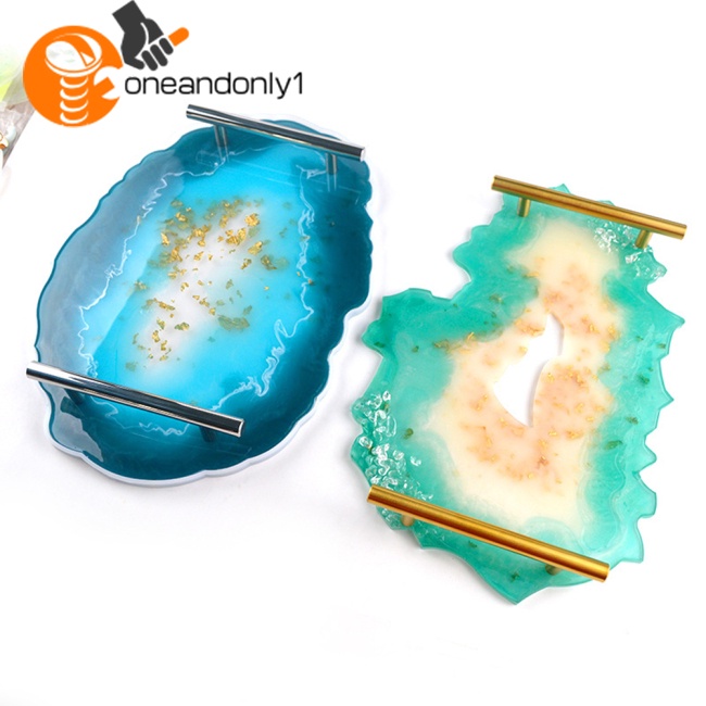 Khuôn Silicone Hình Oval Làm Khay Đựng Trái Cây Có Tay Cầm Có Thể Tái Sử Dụng