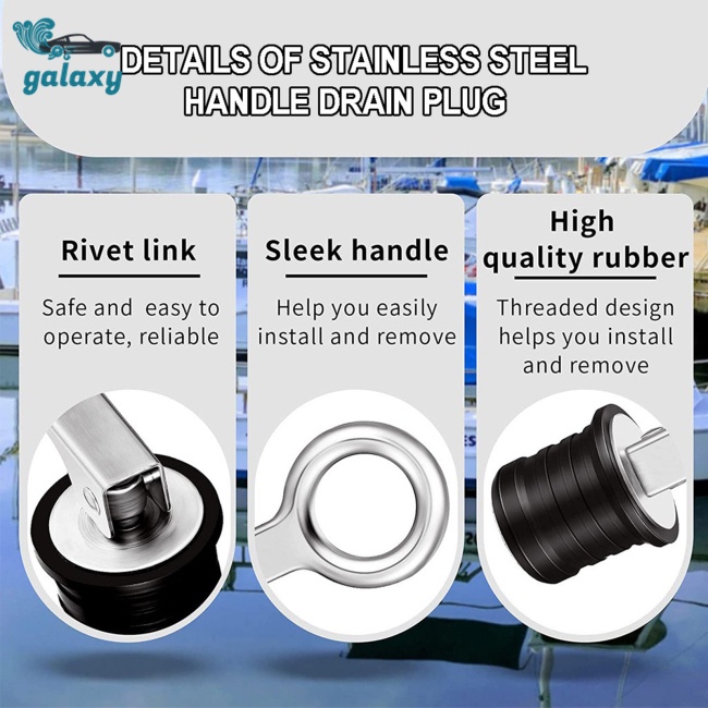Galaxy Nút Chặn Lỗ Thoát Nước Chống Ăn Mòn Bằng Thép Không Gỉ Cho Thuyền Kayak