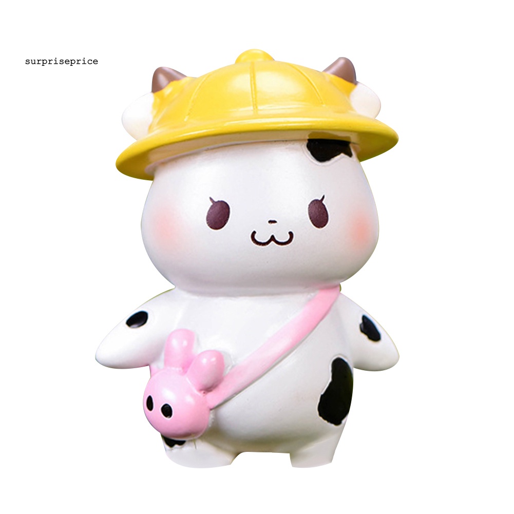 Phụ Kiện Trang Trí Vườn Hình Bò Sữa Hoạt Hình Bằng Nhựa Resin Dễ Thương DIY