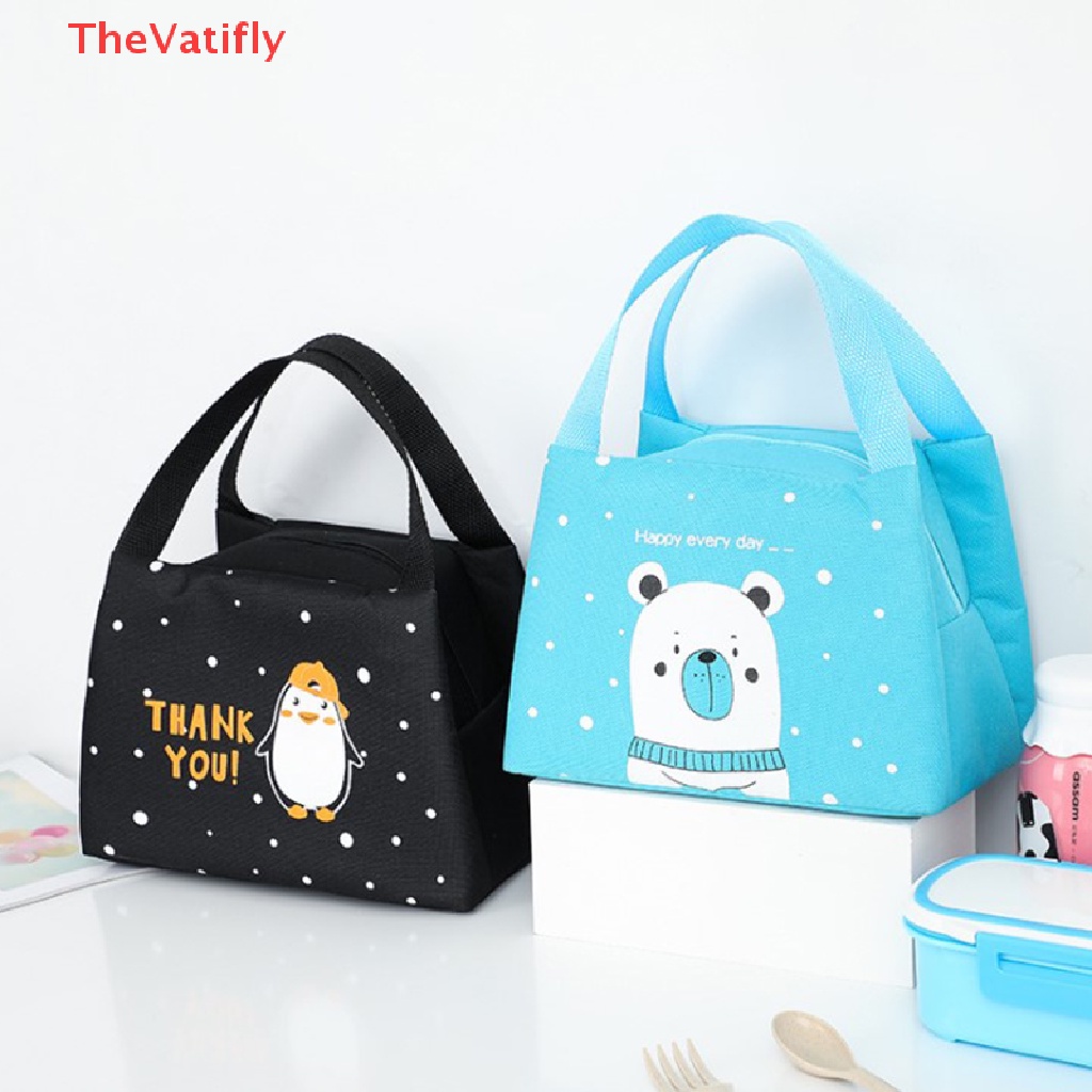 [Thevalifly] Túi Đựng Hộp Cơm Trưa Cách Nhiệt Họa Tiết Hoạt Hình Dễ Thương Dành Cho Phụ Nữ Và Trẻ Em
