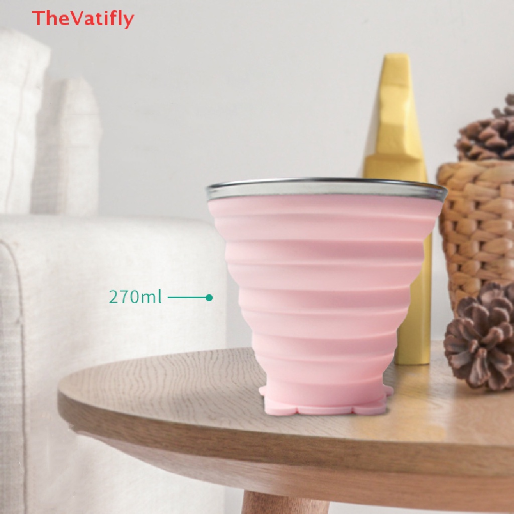 [Thevaly] Bình Nước Silicone Có Thể Gấp Gọn Dùng Khi Đi Du Lịch Ngoài Trời