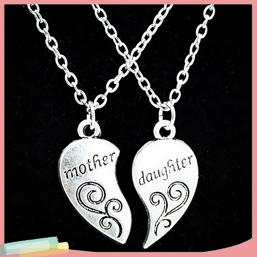 Bộ 2 Vòng cổ Mặt Trái Tim Thời Trang Cho Mẹ Và Con Gái