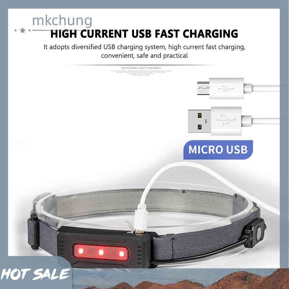Đèn LED COB Đeo Trán Mini Sạc USB Dùng Khi Chạy Bộ / Cắm Trại