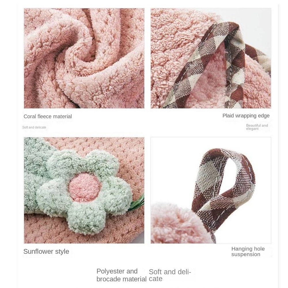 Khăn Lông Cừu San Hô Khăn Treo Hoạt Hình Quả Dứa Phòng Tắm Nhà Bếp Bát Rửa Nước Dày Thấm Hút Sáng Tạo Lau