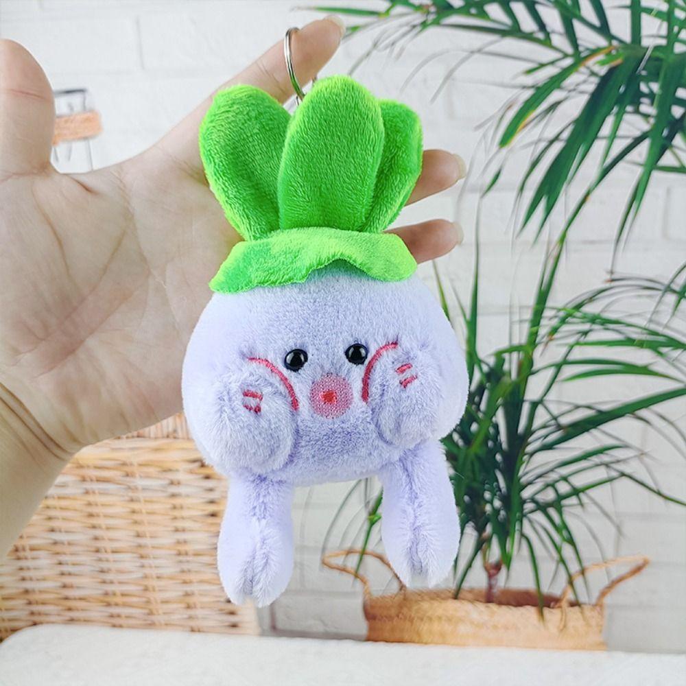 Móc Khóa Hình Rau Củ Nhồi Bông Mềm Mại Phong Cách Hàn Quốc