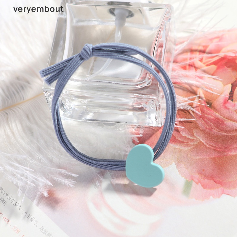 Dây Buộc Tóc Cao Su Co Giãn Hình Nơ Trái Tim Phong Cách Hàn Quốc Cho Nữ