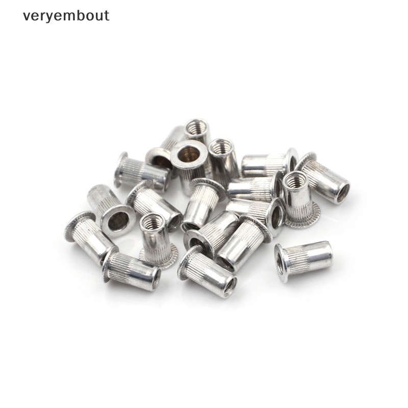 Set 20 Nút Đinh Tán Đầu Phẳng Bằng Hợp Kim Nhôm Chất Lượng Cao