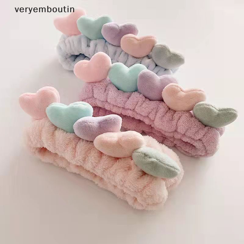 Băng Đô Cài Tóc Hình Trái Tim Nhiều Màu Sắc Đơn Giản Dễ Phối Đồ Rửa Mặt Cho Nữ